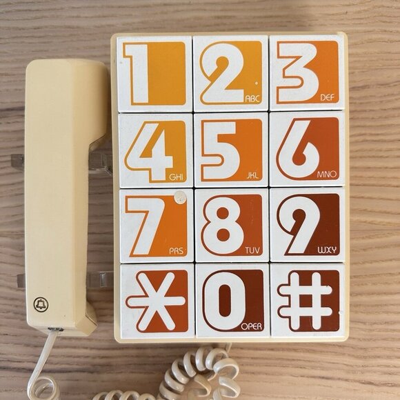 Vintage 1970s Western Electric Large Giant Numbers Push Button Telephone Works - Picture 1 of 12